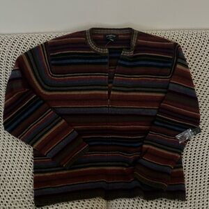 Vintage 100% Lambs Wool Striped Sweater - Multicolor NWT